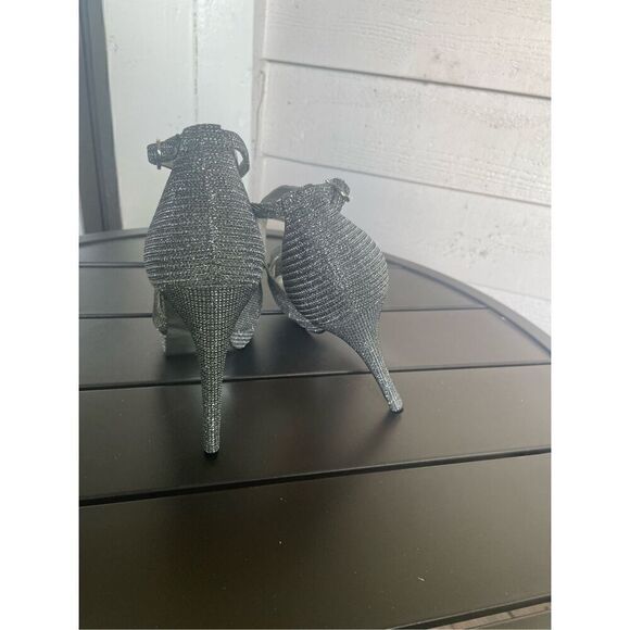 Adrianna Pappel Adrianna Rosalie Pewter Lancelot Platinum Platform Heels Size 8. - Picture 9 of 14